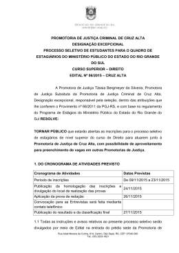 PROMOTORIA DE JUSTIÇA CRIMINAL DE CRUZ ALTA