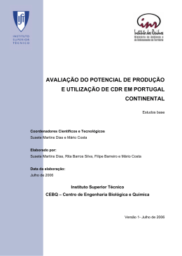 avaliação do potencial de produção e utilização de cdr em portugal