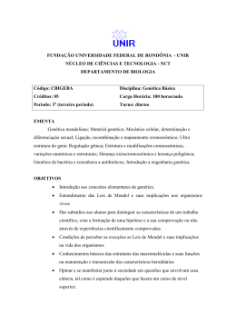 Genética Básica - Universidade Federal de Rondônia