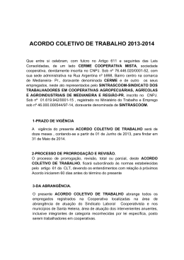 ACORDO COLETIVO DE TRABALHO 2013-2014