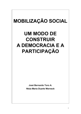 mobilização social um modo de construir a democracia e a