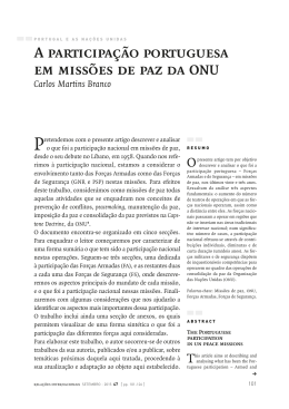A participação portuguesa em missões de paz da onu