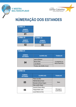 numeração dos estandes - Colégio Santa Catarina