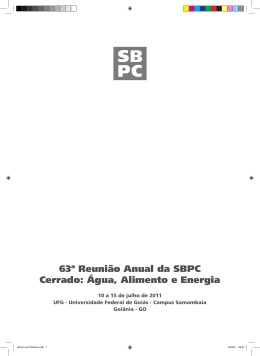 Programação de Pôsteres - SBPC – Sociedade Brasileira para o