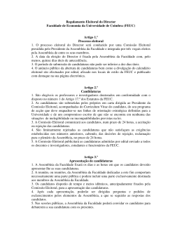 Regulamento Eleitoral - Universidade de Coimbra
