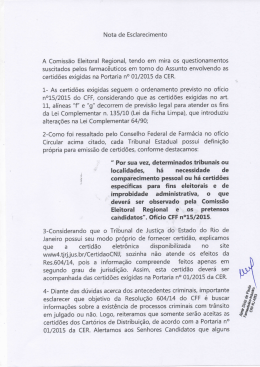 Nota de Esclarecimento da Comissão Eleitoral Regional - CRF-RJ