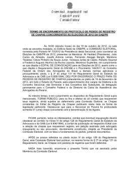 Ordem dos Advogados do Brasil Seção do Paraná Comissão Eleitoral