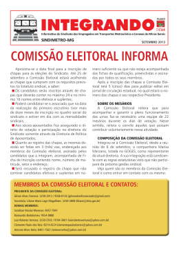 COMISSÃO ELEITORAL INFORMA