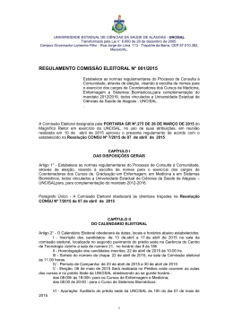 REGULAMENTO COMISSÃO ELEITORAL N° 001/2015