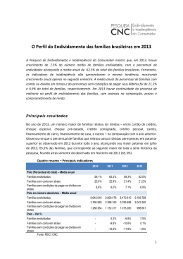 O Perfil do Endividamento das famílias brasileiras em 2013