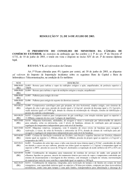 Resolução CAMEX n° 21 de 14/07/2003, publicada no D.O.U de 17