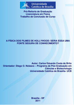A Física dos Filmes de Hollywood - Universidade Católica de Brasília