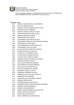 Lista de Inscrições Deferidas - Edital 008/2011