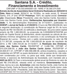 Santana S.A. - Crédito, Financiamento e Investimento