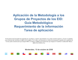 Aplicación de la Metodología a los Grupos de Proyectos de los EID