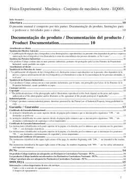 Documentação do produto / Documentación del producto / Product