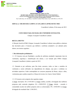 EDITAL nº. 001/2015-DG/CAMPUS AVANÇADO