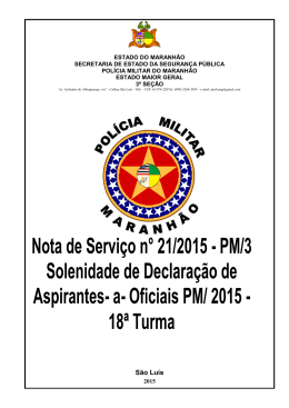 NSv 21 2015 - Polícia Militar do Maranhão.