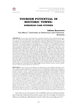 tourism potential in historic towns: romanian case studies