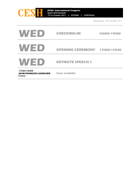 wed checking-in wed opening ceremony 17h00