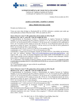 Alerta sanitário nº 045_2014 produtos para saúde - CRO-GO