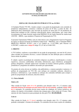 Edital retificado – Chamamento Público TVE 01/2014