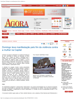 Jornal Agora | Domingo teve manifestação pelo fim da violência co
