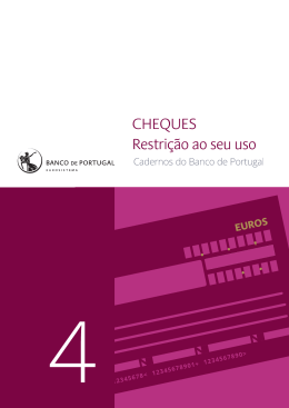 Caderno n.º 4 do Banco de Portugal: Cheques