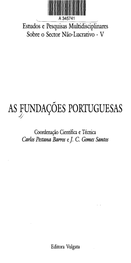 AS FUNDAÇÕES PORTUGUESAS
