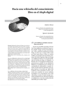 Hacia una wikisofía del conocimiento libre en el Aleph digital