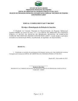 Edital Complementar 004-2015 - Portal da Prefeitura de Itiquira