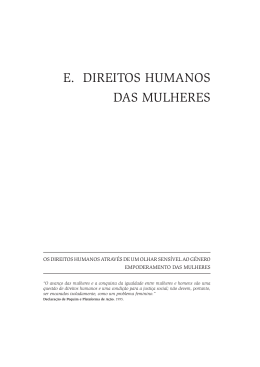 E. DIREITOS HUMANOS DAS MULHERES