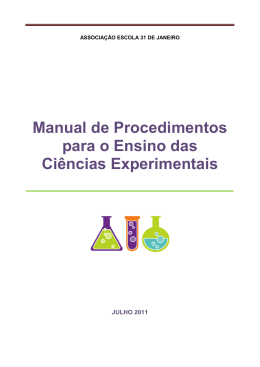 Manual de Procedimentos para o Ensino das Ciências Experimentais