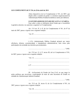 Lei Complementar N. 534, de 20 de abril de 2011