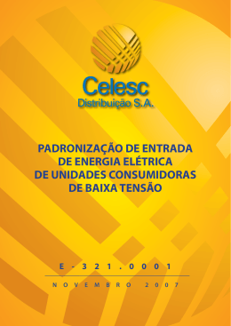 PADRONIZAÇÃO DE ENTRADA DE ENERGIA ELÉTRICA