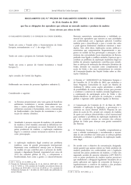 Regulamento (UE) n.o 995/2010 do Parlamento Europeu e