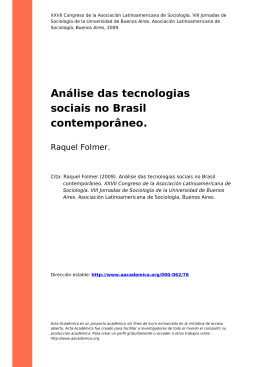 Análise das tecnologias sociais no Brasil