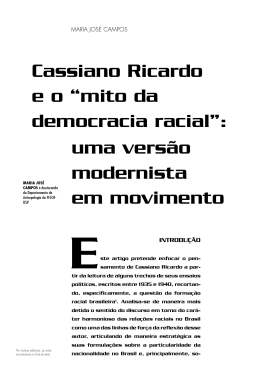 Cassiano Ricardo e o “mito da democracia racial”