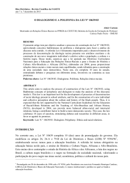 O DIALOGISMO E A POLIFONIA DA LEI N° 10639/03