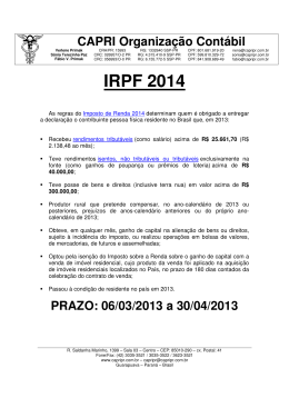 IRPF 2014 - CAPRI Organização Contábil