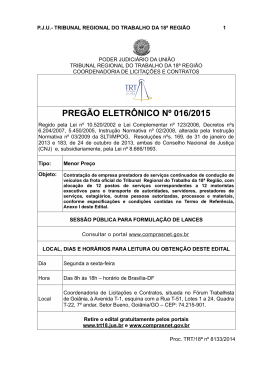 PREGÃO ELETRÔNICO Nº 016/2015