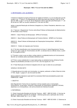 Página 1 de 13 Resolução - RDC nº 33, de 19 de abril de 2000