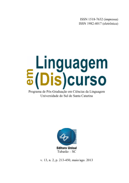 Linguagem em (Dis)curso - Programa de Pós