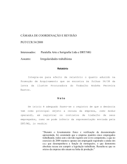 Processo PGT/CCR/nº 34/2008 - Ministério Público do Trabalho