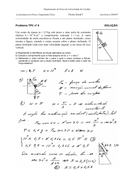 Física Geral I Problema TPC nº 8 SOLUÇÃO Um corpo de massa m