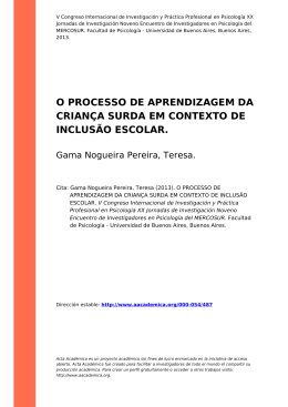 o processo de aprendizagem da criança surda em