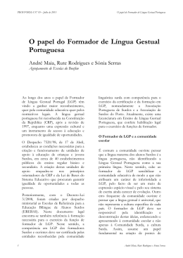 O papel do Formador de Língua Gestual Portuguesa