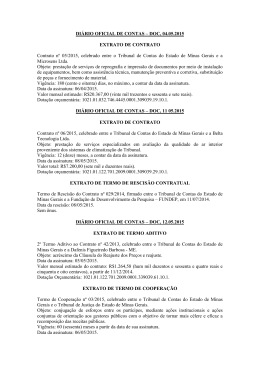 DIÁRIO OFICIAL DE CONTAS – DOC, 04.05.2015 EXTRATO DE