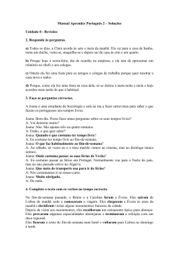 Manual Aprender Português 2 – Soluções Unidade 0