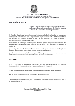 Resolução Nº 59/2015 - Universidade Federal da Paraíba